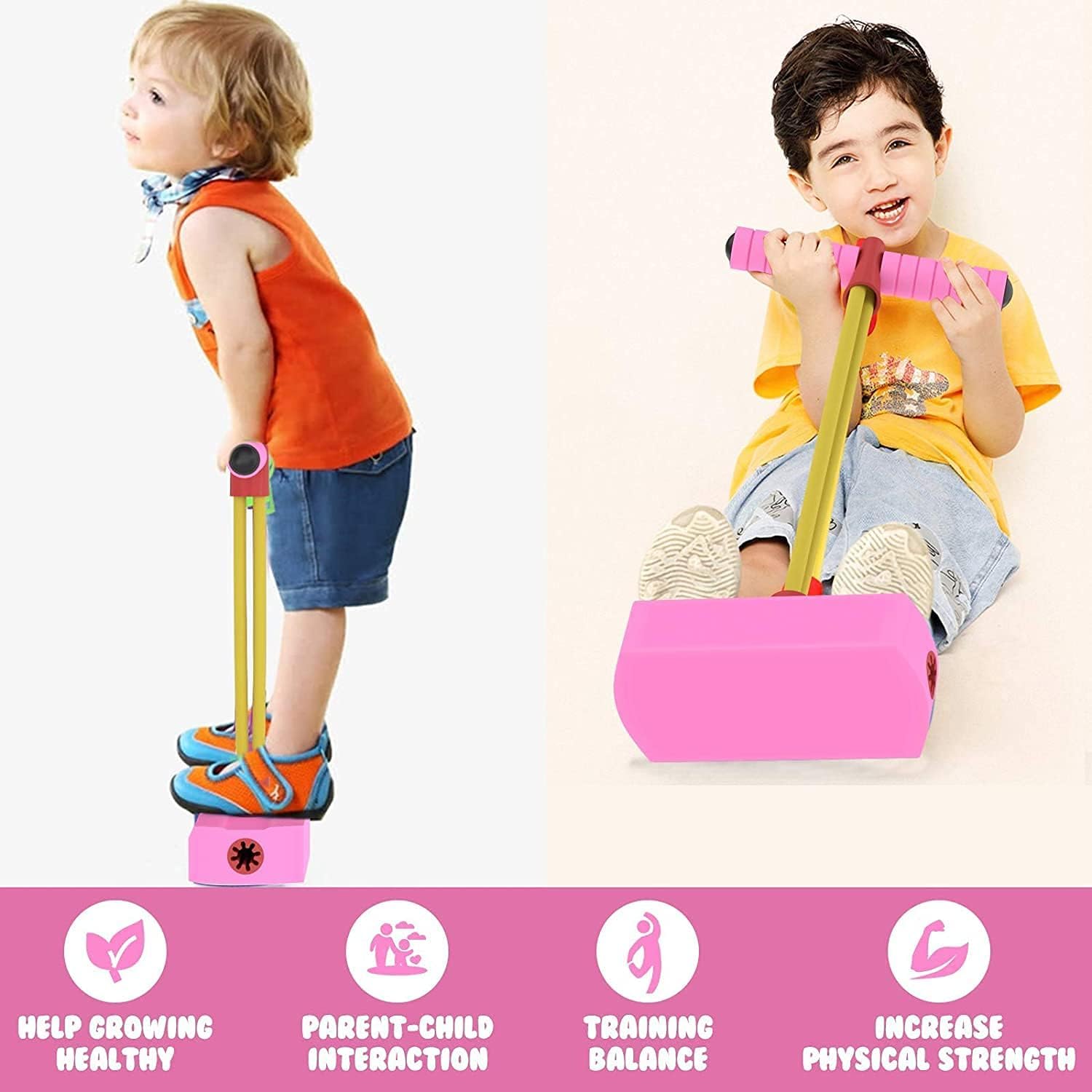DEVHEART Jumping Promotes Growing Taller- Pogo Stick Foam Pogo Jumper for Kids, Toys for 3-10 Year Old Boys Girls Outdoor Toys Indoor Toys Fun Gifts Christmas Stocking Stuffers Gifts 3