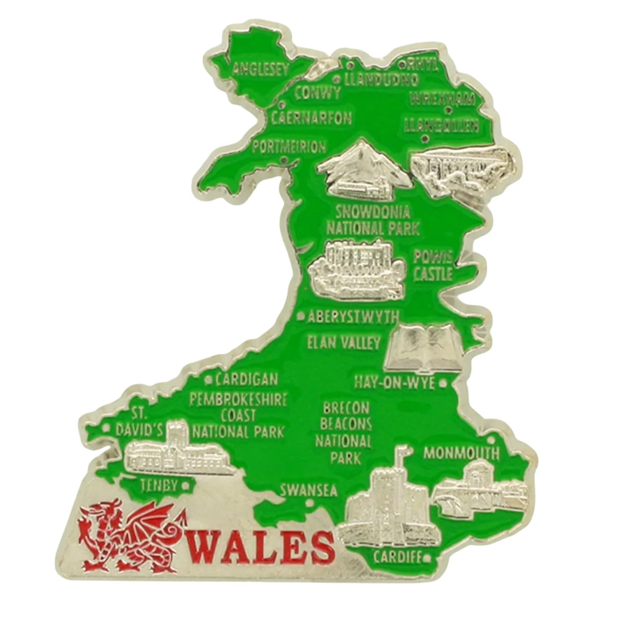 Elgate Green Wales Map Metal Magnet | Durable Fridge Magnet Featuring The Map Of Wales | Premium Metal Souvenir For Heritage Lovers, Tourists & Collectors | Cultural Keepsake With Lasting Appeal