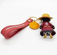 Vista 4 de YJacuing Lindo llavero de una pieza de anime Luffy de PVC, con licencia oficial coleccionable