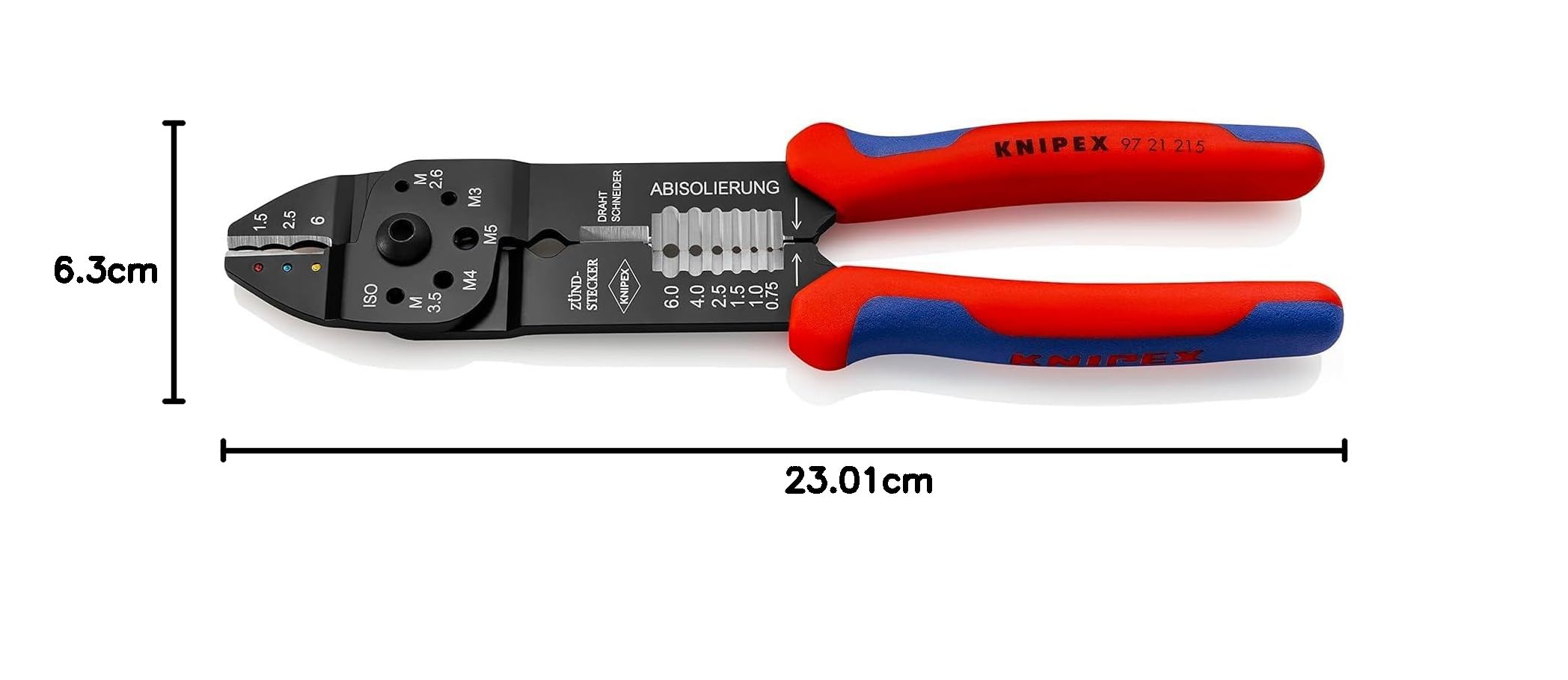 KNIPEX Szczypce do zagniatania lakierowana w kolorze czarnym z osłonkami wielokomponentowymi 230 mm, 97 21 215