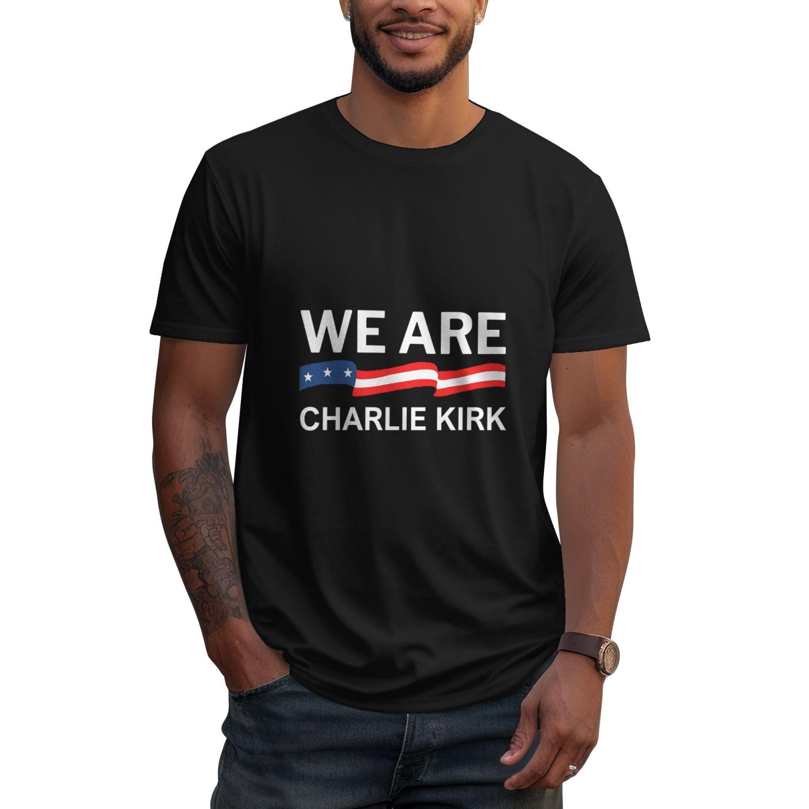 Gqwjksz Unisex As Pic We Are Charlie Kirk T-Shirt For Women Men Tee Adult Shirt