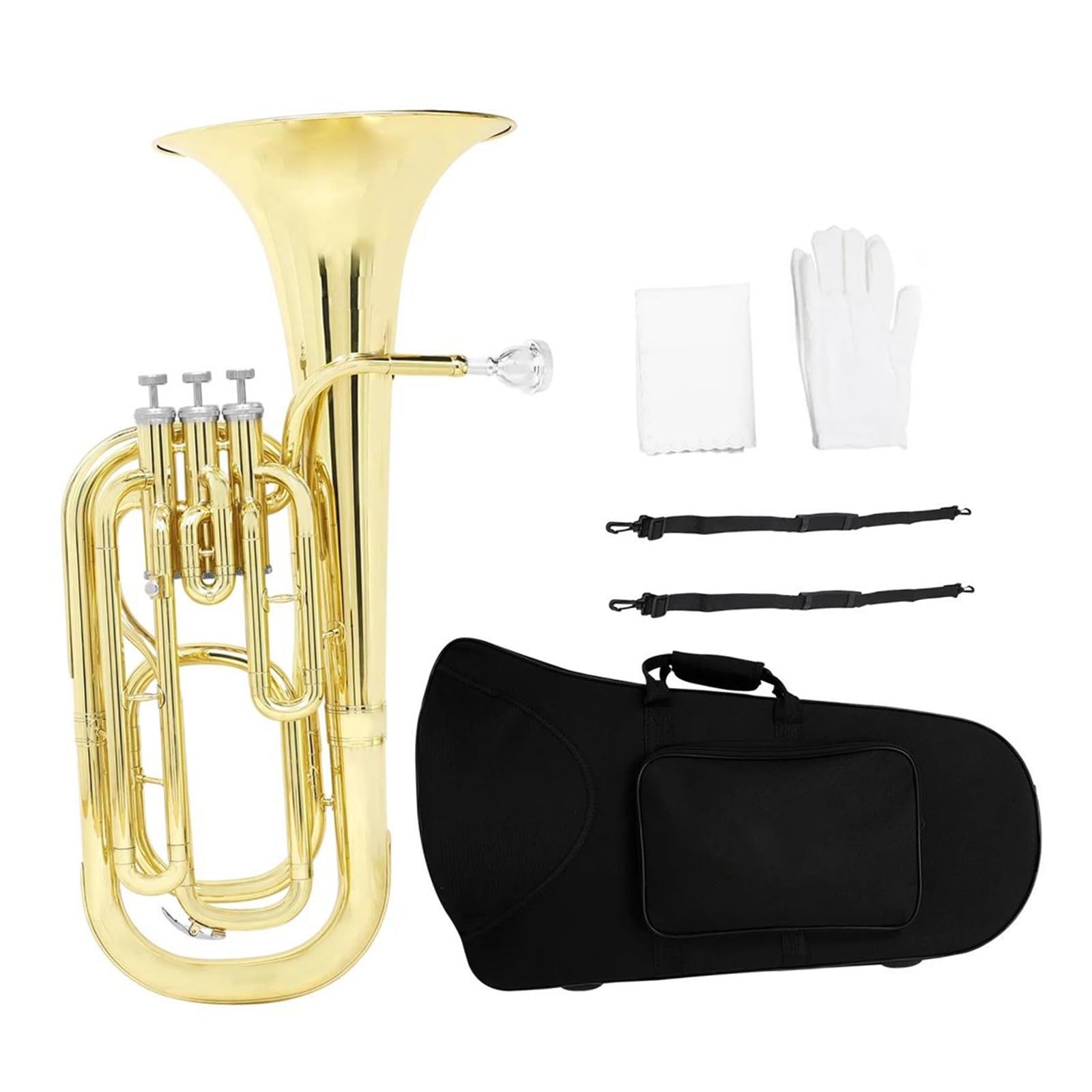 Eufonium Bb Euphonium 3 Klawiszowy Pionowy Instrument Barytonowy Z Mosiężnym Korpusem Tenorowym I Futerałem