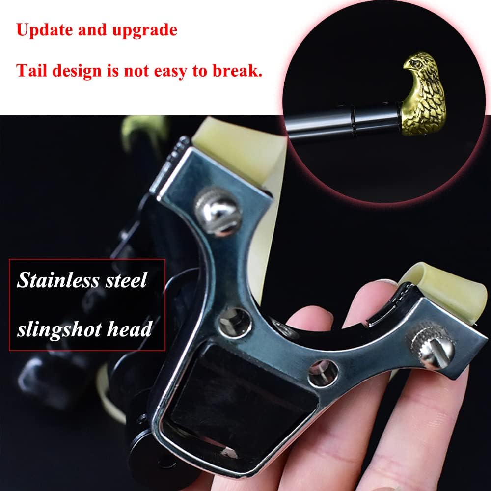 Piaoyu Retractable Slingshot, Slingshot Rifle for Hunting and Shooting, Slingshots for Adults Upgrade Fixable Metal Slingshot Head, Multi-Package Catapult
