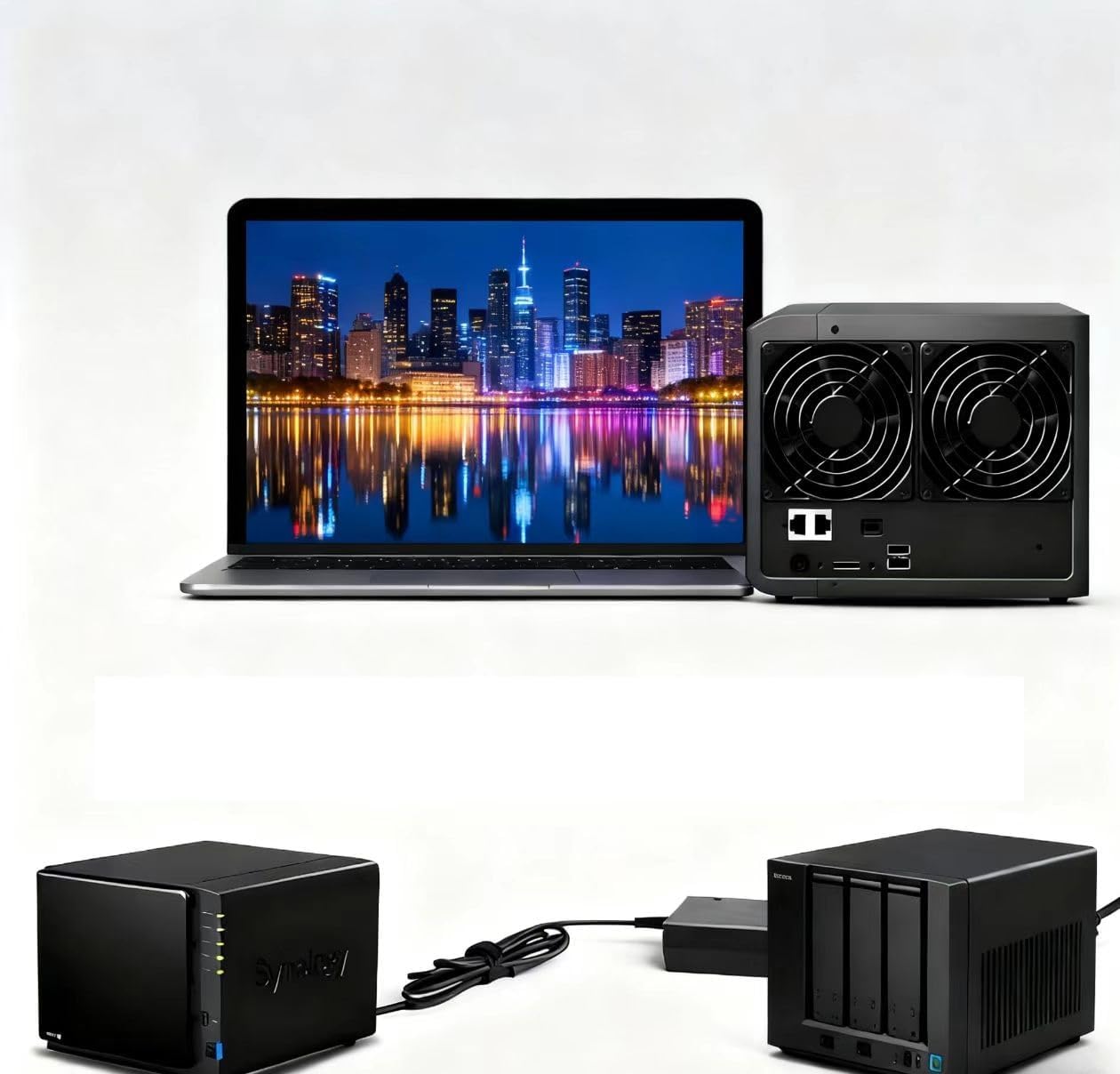 DC12V 8.33A - 10A Adaptateur secteur 4 broches pour Synology Disk Station 4-Bay DS410 DS416 DS418 DS918+ DS923+ DS410j DS411 DS411J DS412 DiskStation Network Storage NAS Server 12V 120W alimentation