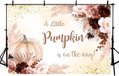 Miniatura 3 de MEHOFOND Fondo de calabaza para baby shower de 7 x 5 pies para niña, decoración de fiesta de baby shower, decoración de fiesta de baby shower,