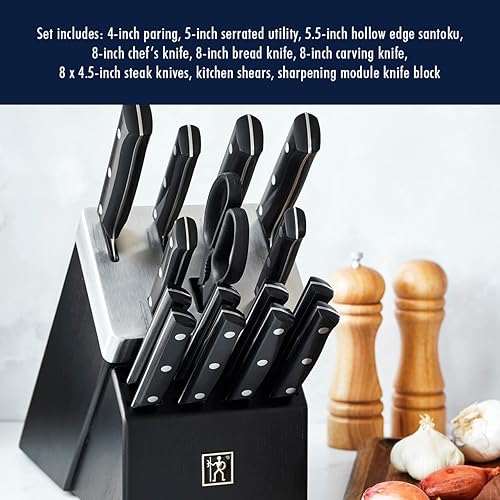 Miniatura 10 de HENCKELS Solution Razor-Sharp 16-pc Knife Set, Chef Knife, Bread Knife, Steak Knife, German Engineered Informed by 100+ Years of Mastery