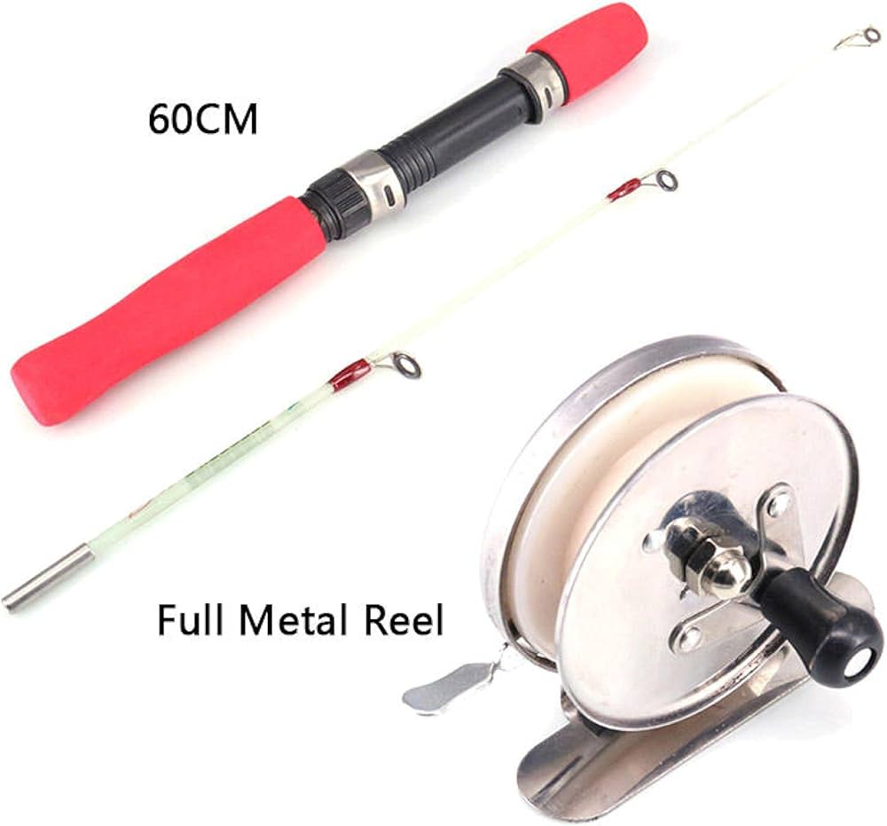 釣り　リール　竿 Amazon | 釣り竿 60cm赤い釣り竿リールコンボミニポケットアイス