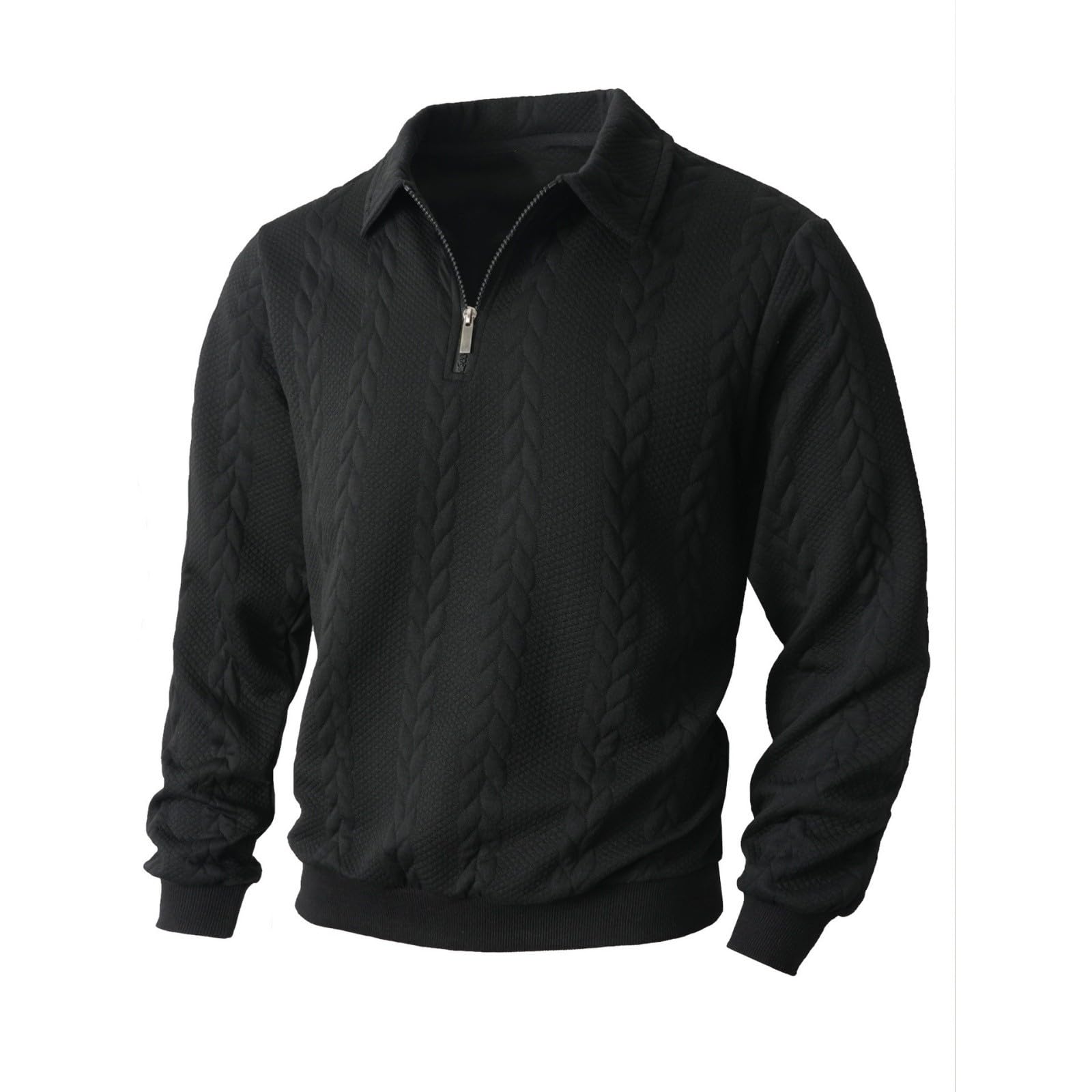 Generisch Tuta da uomo per il tempo libero, 2 pezzi, in jacquard, a maniche lunghe, per il tempo libero, comoda e traspirante, per tutti i giorni, viaggi, attività all'aperto