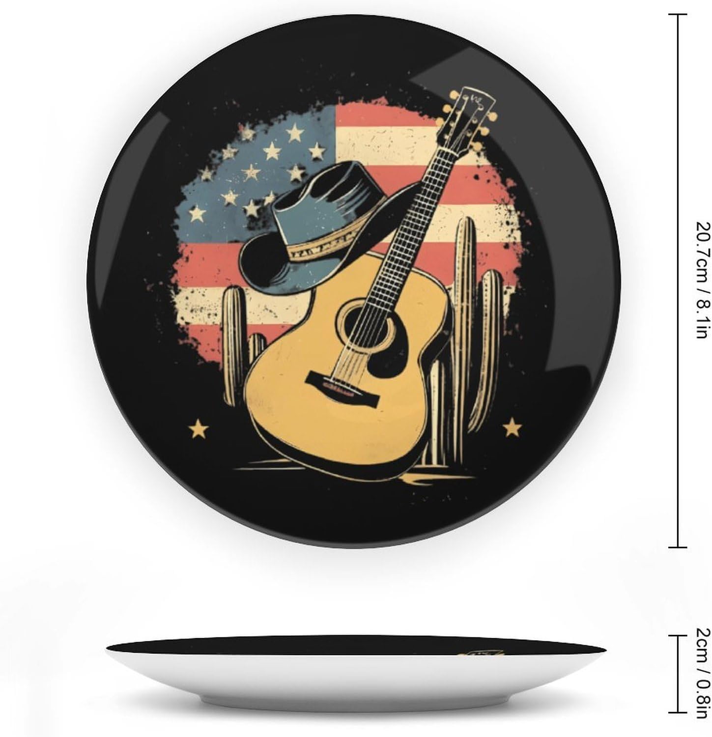 Western Country Music Bone China Decorative Porcelain Plates Dinnerware Ornaments
