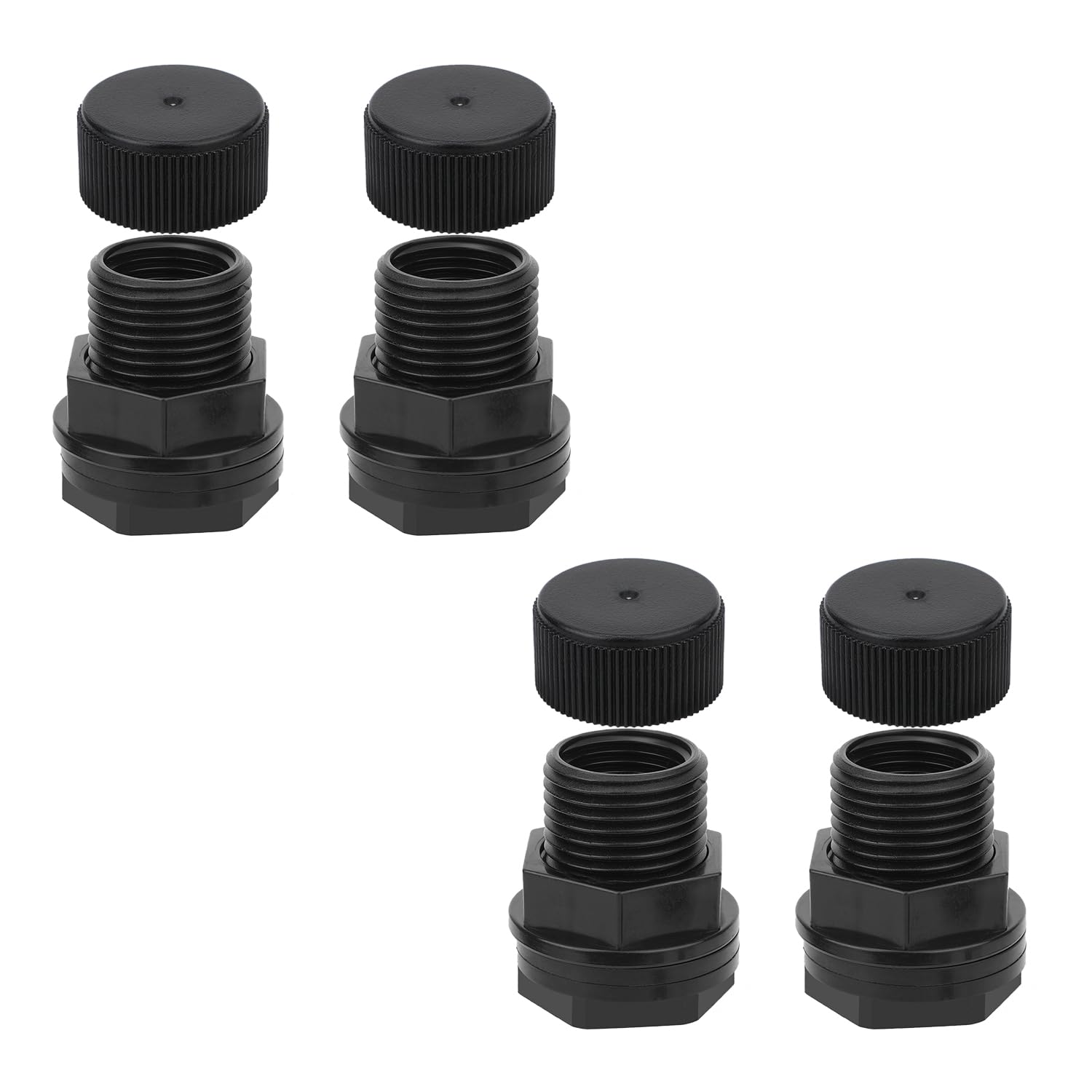 Penitue 4pcs Bulkhead Fitting with Plugs