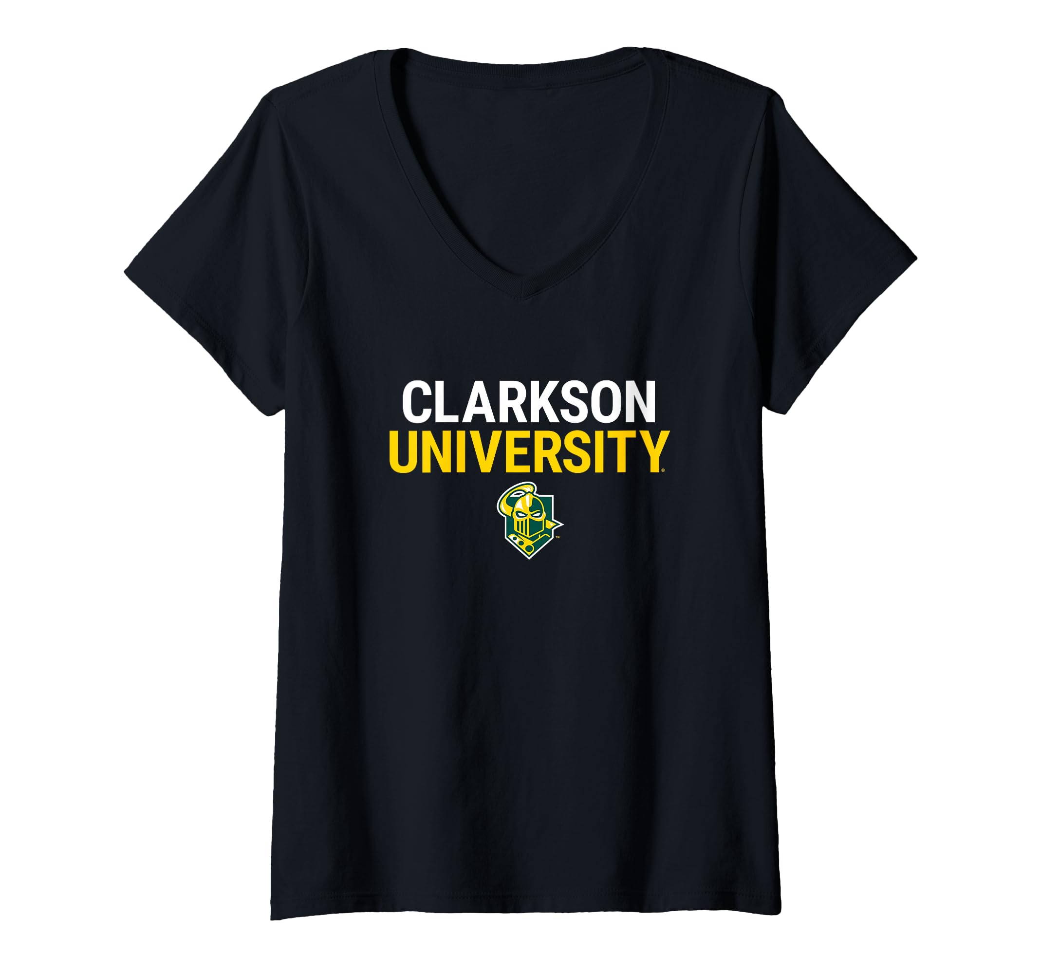 Womens Clarkson University Golden Knights Stacked V-Neck T-Shirt