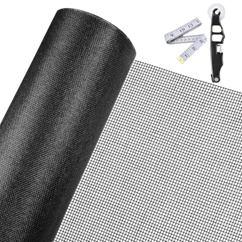 Fiberglass Window Screen Mesh Kit 48x130 Durable Mesh Window Screen for Patio Porch Door Windows DIY Adjustable Screen Mesh Repair Kit