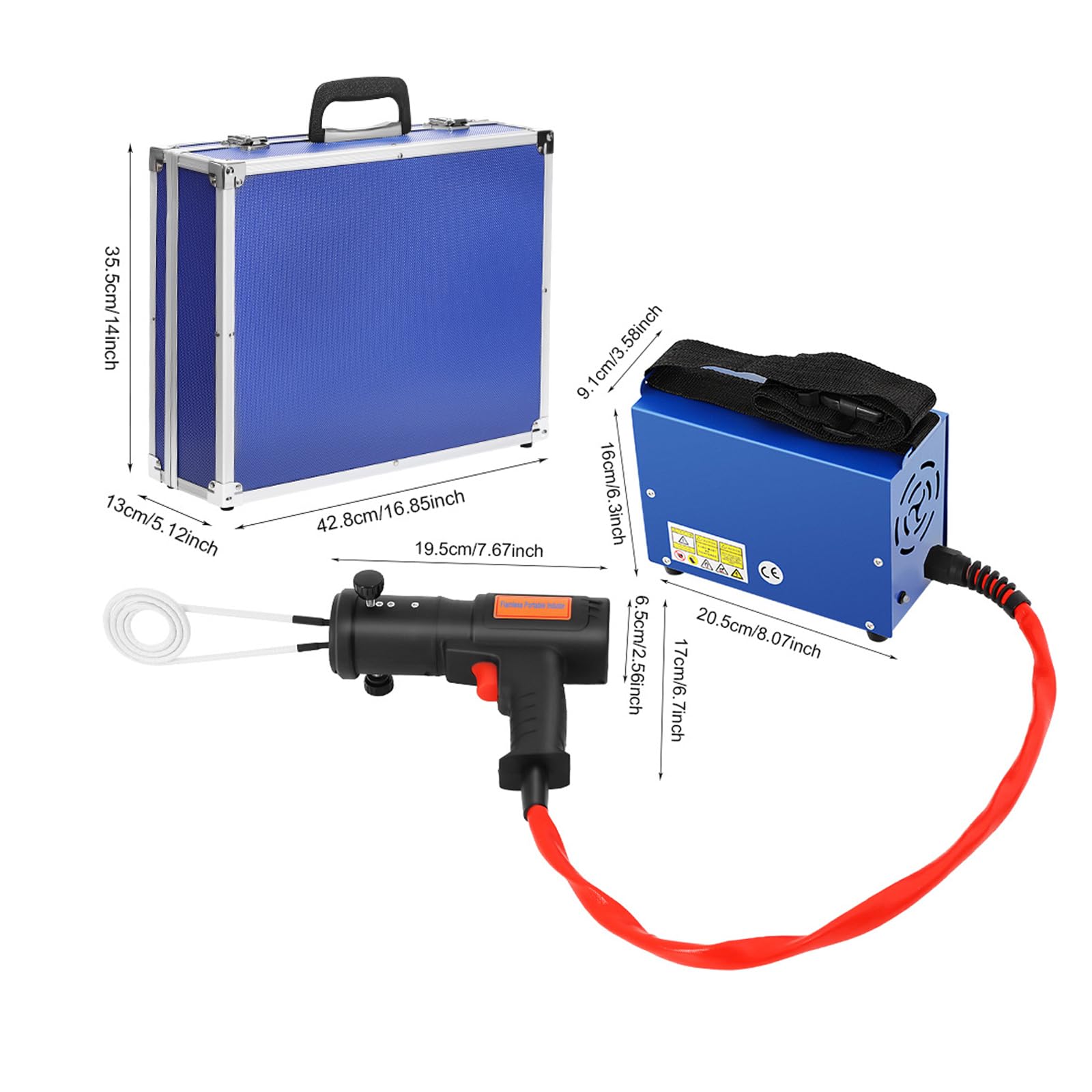 Calentador de Inducción Magnético de 1500 W 750 ℃, 4 Calentador de bobinas | Bobinas de cobre puro, desmontar tornillos oxidados, herramienta de calefaccion, Reparación de vehículos，Induccion para Coche