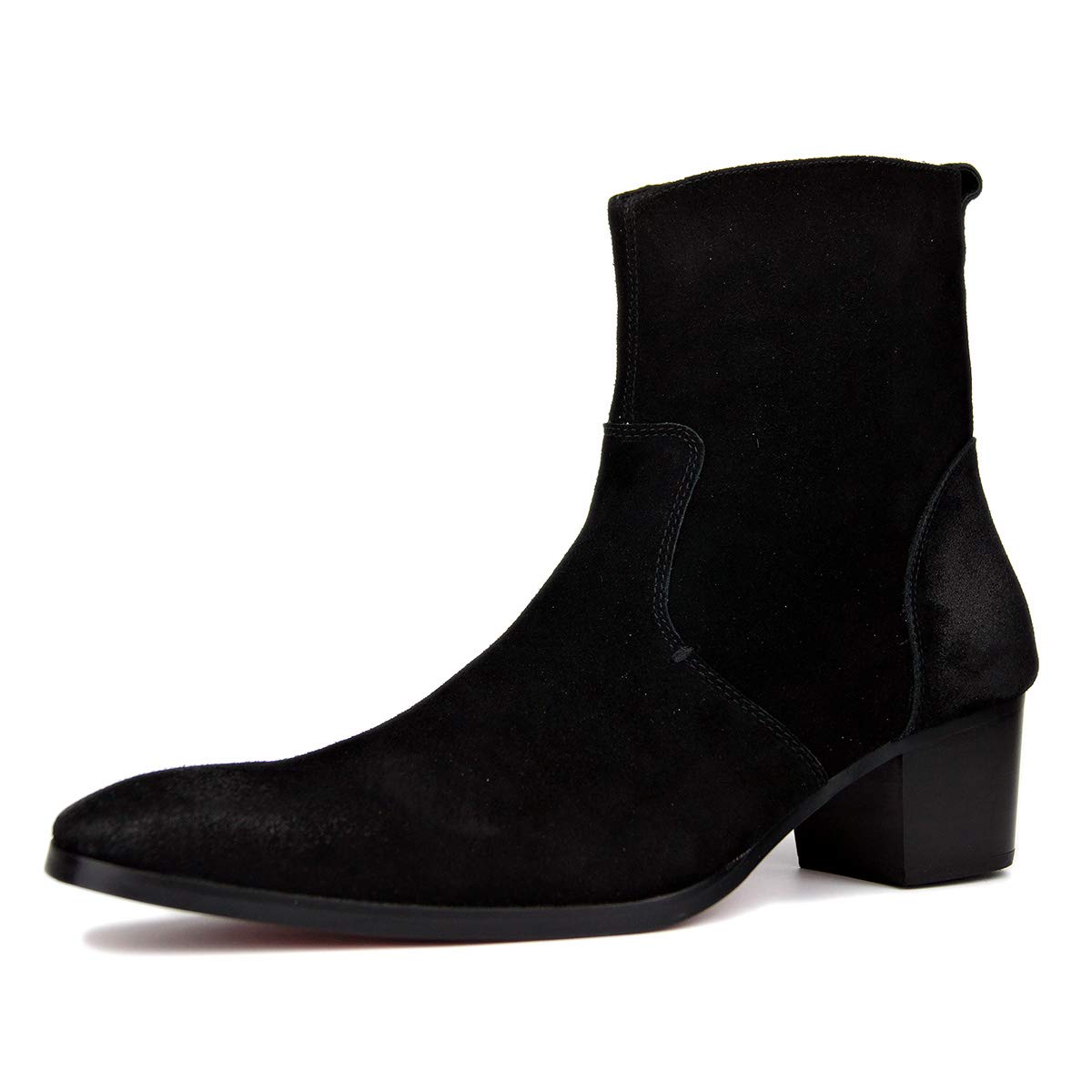 OSSTONE Chelsea Stiefel für Männer Leder High Heels Herren Kleid Western Schuhe Reißverschluss Stiefel OS-JY002-DE