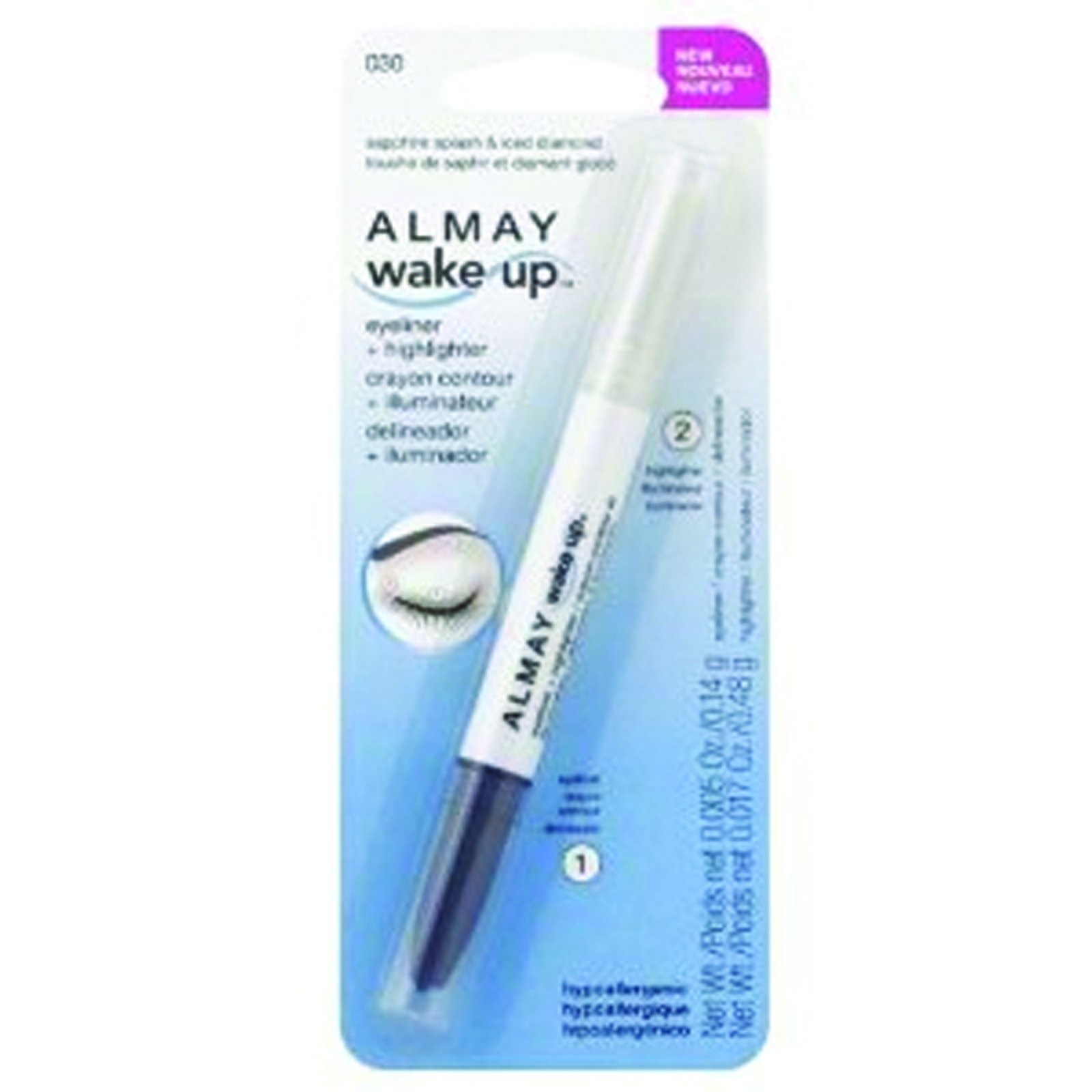 AlmayWake-Up Eyeliner and Highlighter, Sapphire Splash & Iced Diamond
