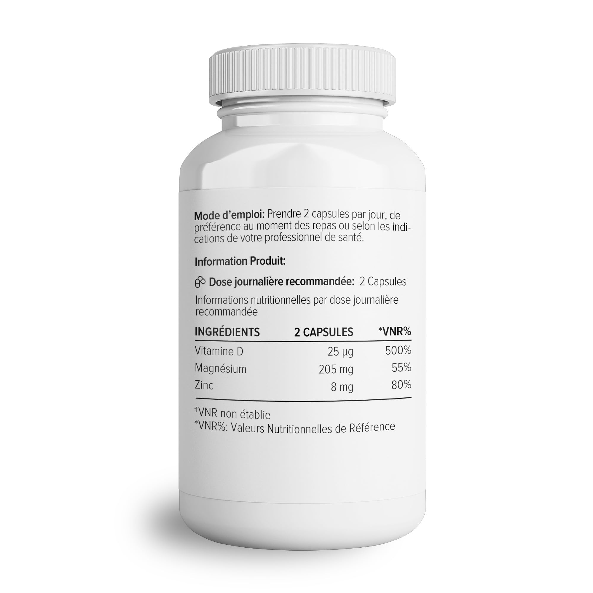 Complément alimentaire Complexe au Magnésium de Theonia à haute concentration 205 mg avec du zinc et de la vitamine D3 – Aide à la santé musculaire et osseuse - 60 gélules
