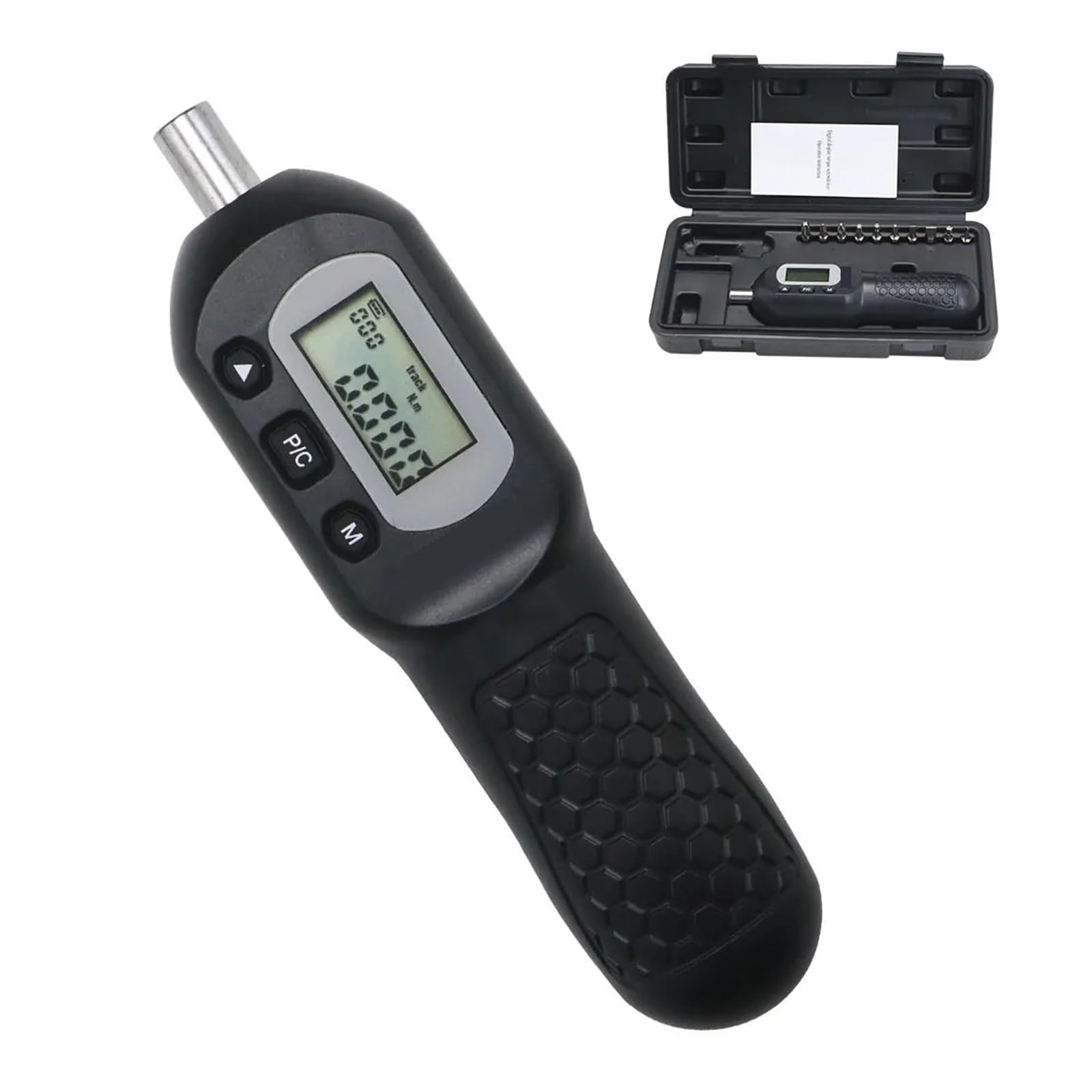 Jckjwl Black 1/4'' Preset Torque Screwdriver With 10 Bits Head N.m Lbf.ft Lbf.in Kgf.cm Set Preset Torque Driver Screwdriver Beep Alarm Multiple Unit Switching(0.8-4N.m)