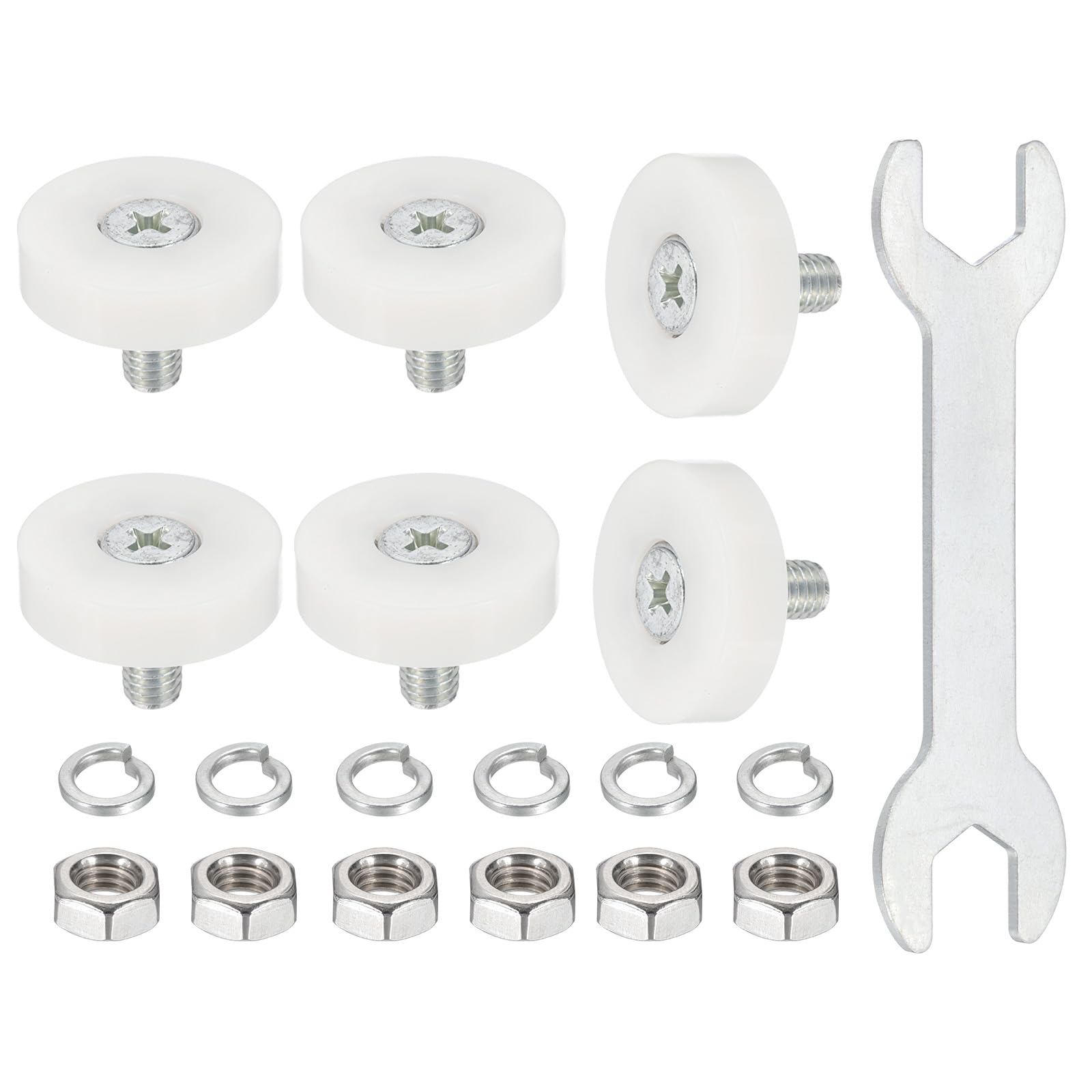 Pièce de rechange tiroir coulissant 25mm uxcell Lot de 6 galets blancs pour classeur