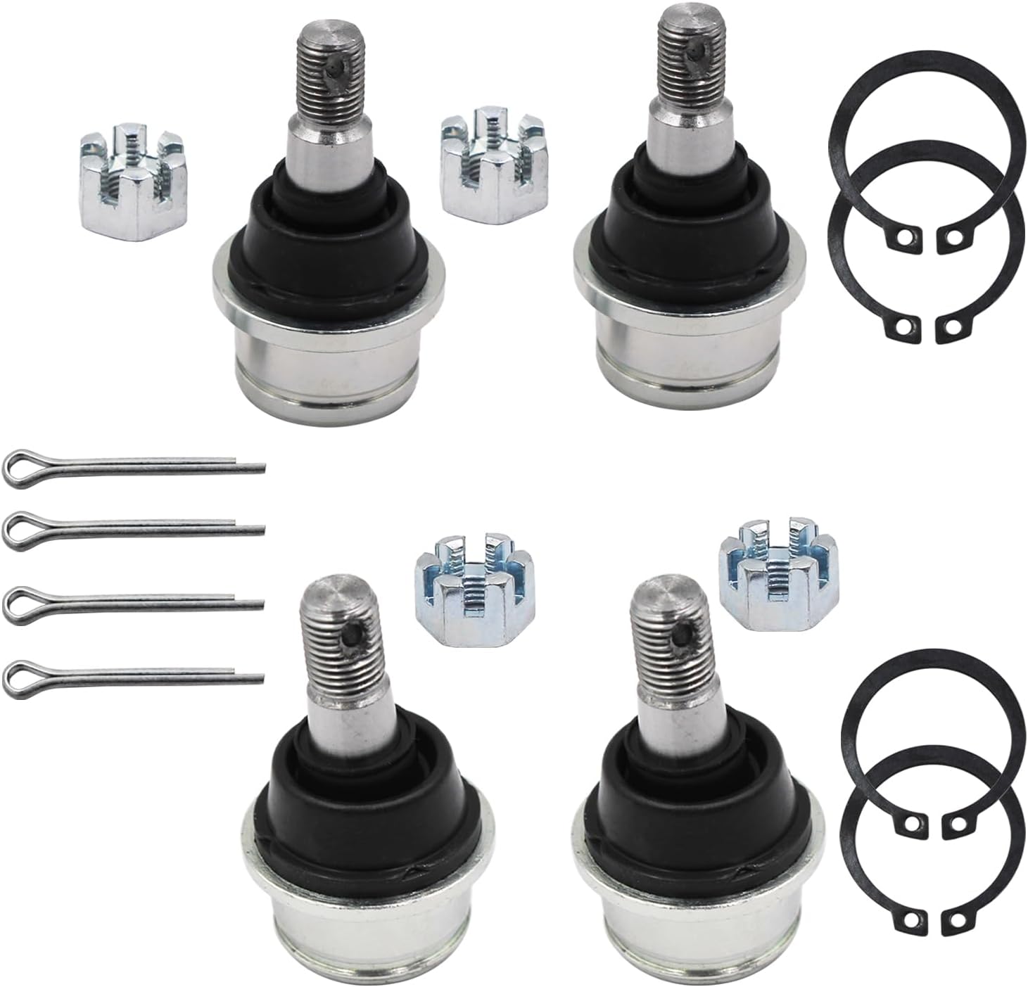 Ball Joint Kit Compatible with Rancher 350/420/400, Foreman 450/500, Rubicon 500, Rincon 650/680, Pioneer 500-1000 – Replaces OEM 51375-HP5-601 & 51355-HN0-A01 – Upper/Lower ATV Ball Joints