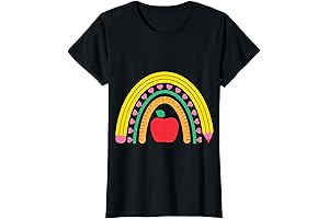 Inspired Teacher Tee Pens Graphic Designer Pencil Apple Rainbow Art Teacher