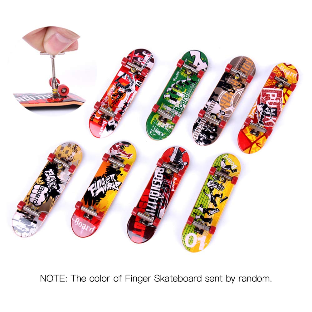 Generico Kit di Pista da Skate per Finger Set Giocativo Educativo con a Rampa in Combinazione DIY Fingerboard ABS Alloy Regalo Appassionati Sport