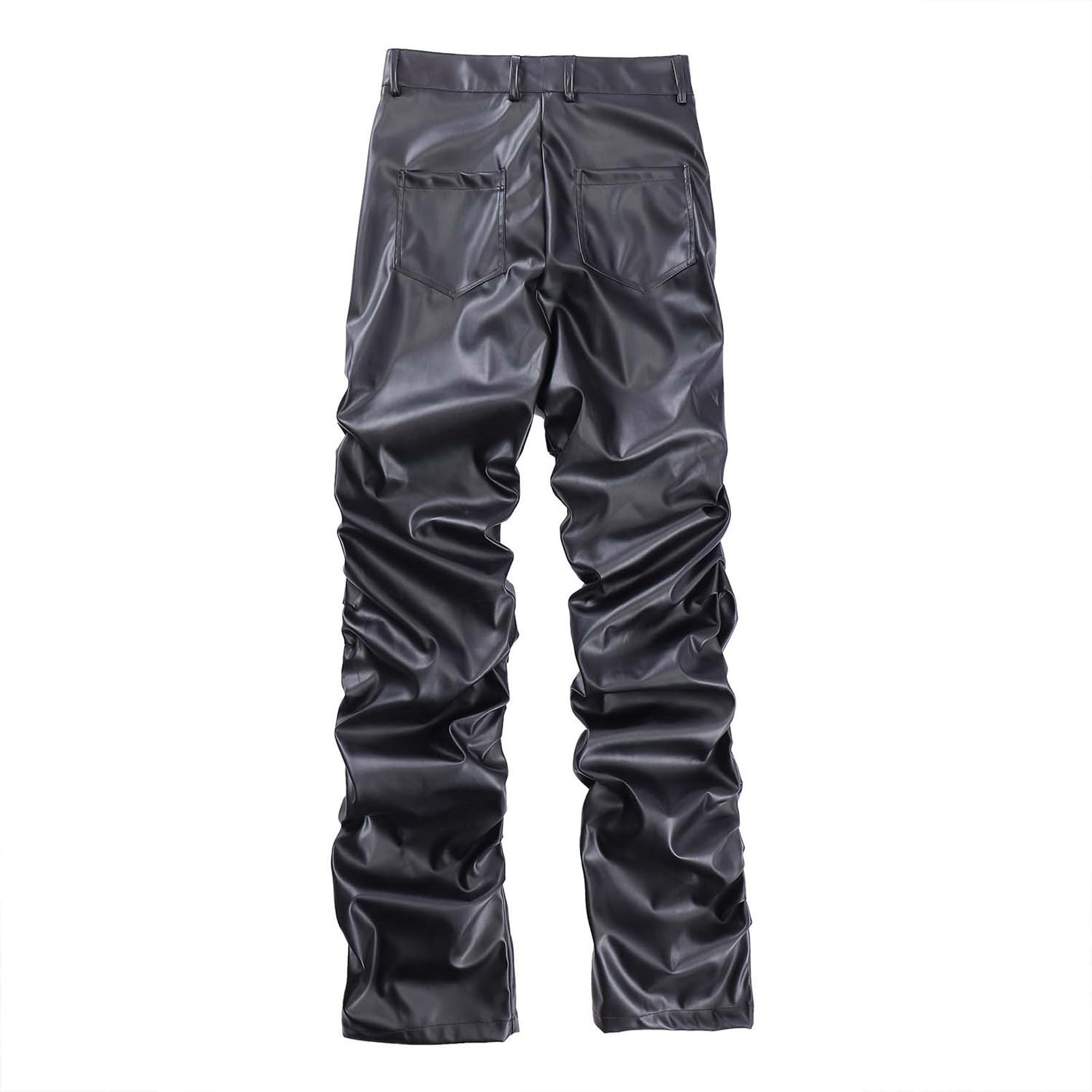 Pantaloni in pelle da uomo, in ecopelle, stile gotico, steampunk, sportivi, hip hop, streetwear, in pelle PU, pantaloni da motociclista, pantaloni punk, skinny, pantaloni da palcoscenico