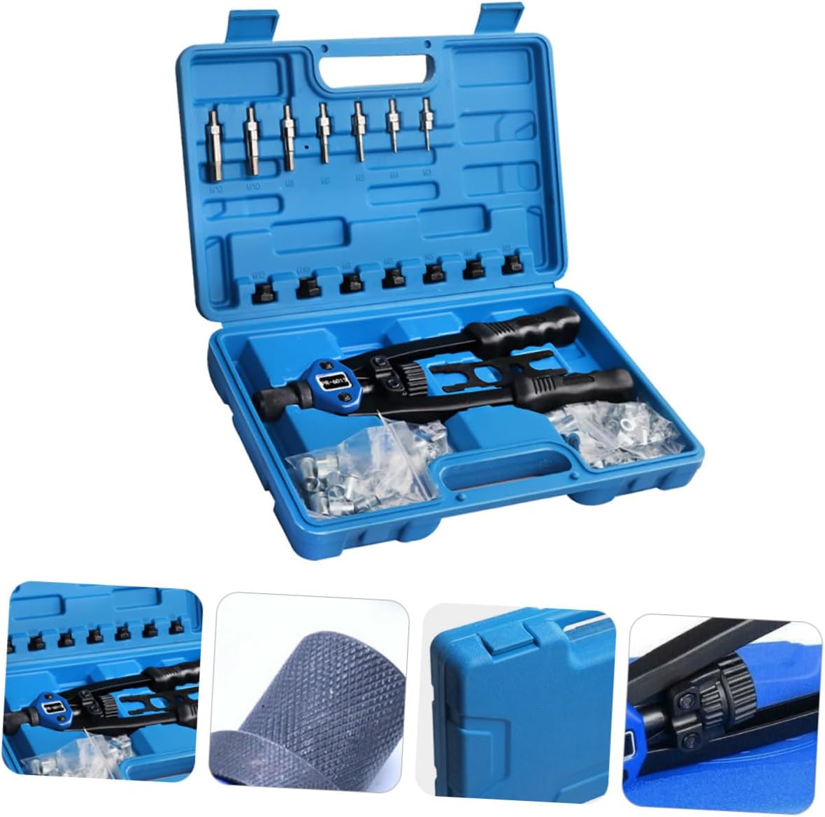 LIFKOME 140pcs Rivet Nut Tool Kit with Hand Rivet Setter Threaded Nut Insert Installation Set M3 to 12mm for Automotive and Bicycle Repair