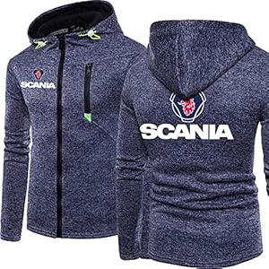 Heren Pullover Sweater Zipper Lange Mouw Voor Scania Print Werk Kleding Cardigan Jumper Jas Simple Pure Hoodie Sweatshirt Tops Blue-3X-Large
