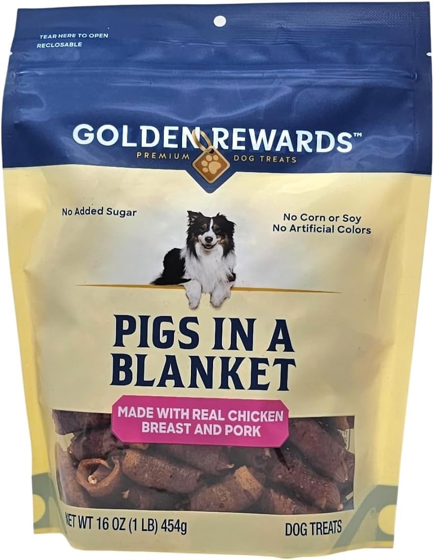 Golden Rewards Air- Dried Jerky Treats Pigs in a Blanket for Dogs, 16 oz