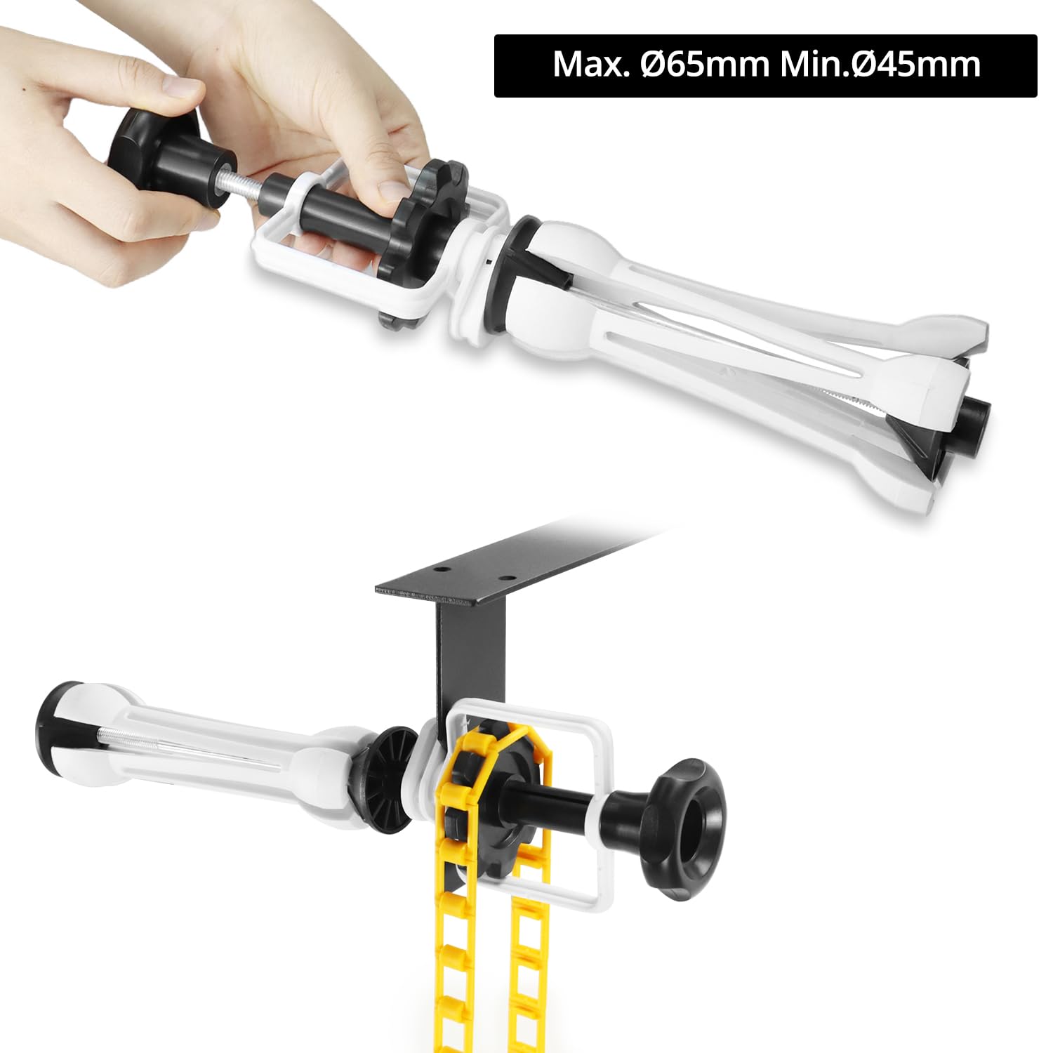 Système de Suspension de Fond Photographique QWORK® pour 3 Rouleaux - Montage Mur/Plafond - Convient aux Rouleaux d'un diamètre intérieur de 50/60 mm - Charge sûre de 10 kg par Rouleau