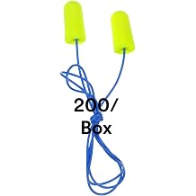 3M Ear Plugs with Cord, E-A-Rsoft Yellow Neons 311-1250, NRR 33