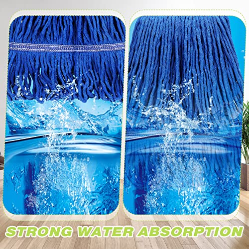 Image of Roshtia 30 Pieces Commercial Mop Head Replacement Floor Cleaning Wet Mop Heads Heavy Duty Large Cotton String Sweeper Refills for Industrial Home Use(Blue)