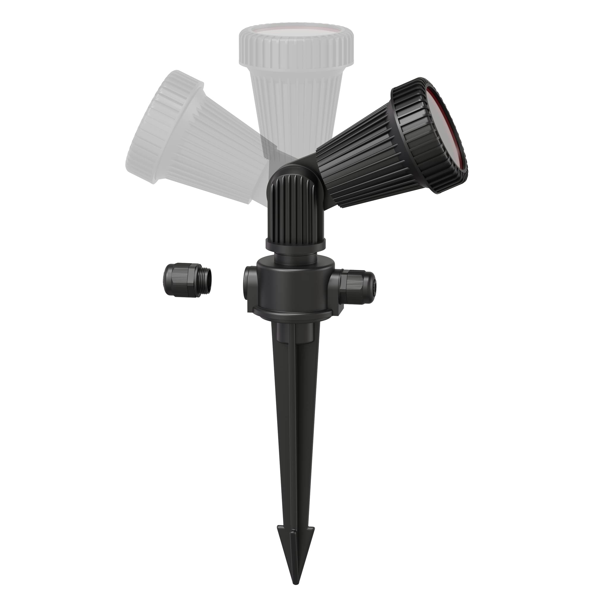 ledscom.de 10er Set Gartenstrahler mit Erdspieß PIRK, für außen, IP44, schwarz, Stecker, inkl. Smart Home RGBW GU10 LEDs je 473lm
