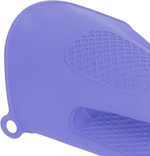 Miniatura 10 de Jeanoko 2 guantes de horno de silicona gruesos para cocina, guantes duraderos para cocina (color morado)