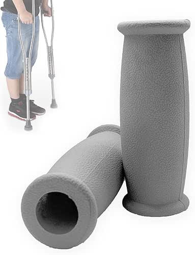 Crutch Solid Hand Grip, Replacement Cane Crutch Handgrips, 2 Pcs,