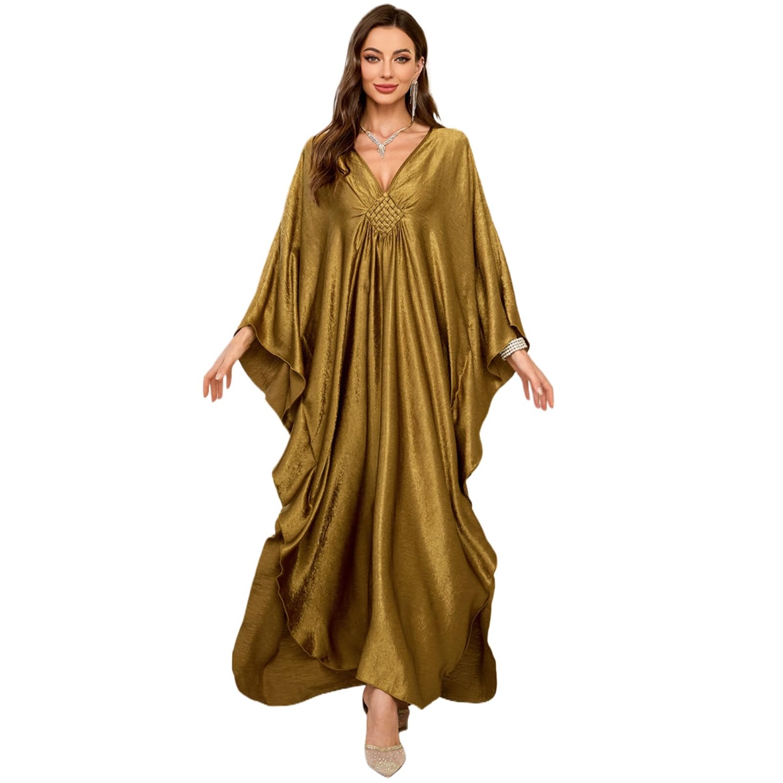 Kaftans Dresses for Women Solid Swimsuit Coverup 2025 Plus Size Beach Caftan Loungewear Mumu for House Mrs Ropper