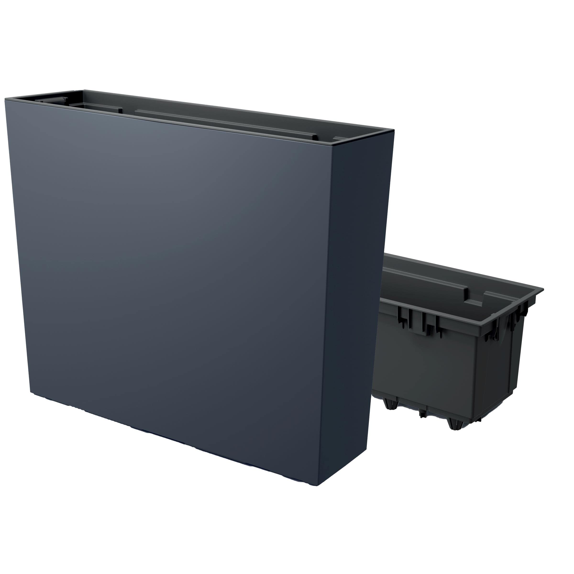 Jardinière pour Balcon URBI Case, avec réservoir, Dimensions (mm) 580 x 180 x 498, Couleur Anthracite