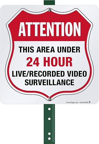 SmartSign Letrero de 10 x 10 pulgadas con estaca de 3 pies, aluminio laminado a prueba de óxido laminado de 40 mil, color rojo, negro y blanco, 1