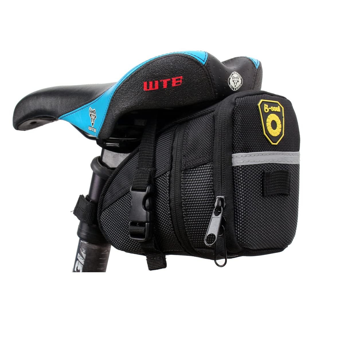 Sacoche Sous Selle Vélo Yorajuy - 1,2L Imperméable - Bandes Réfléchissantes - Pour VTT, Route