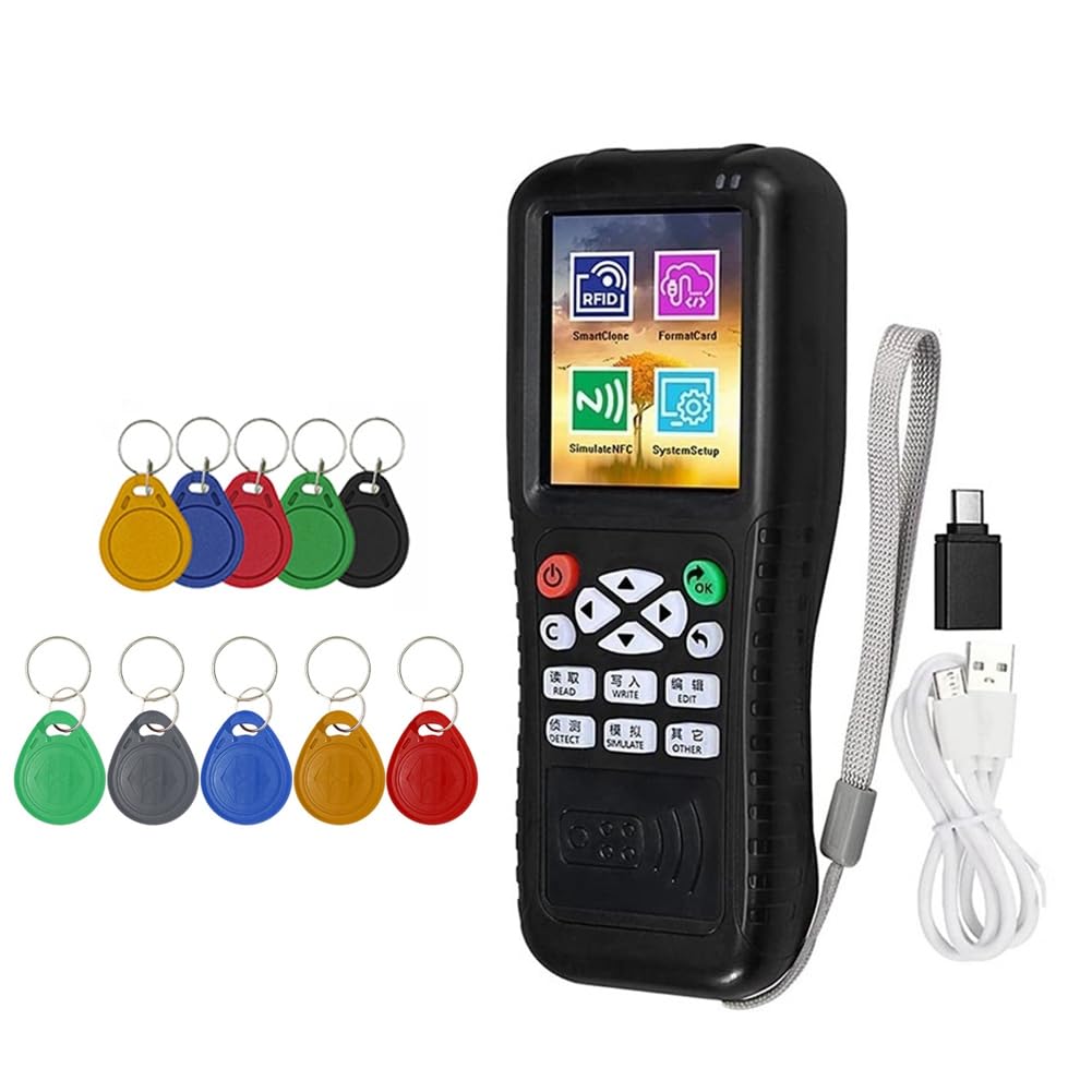Littimoon X100 RFID NFC Smart Card Reader Writer +5XUID/T5577 Keychain RFID Duplicator ID IC Card Programmer Encrypted Key Copier