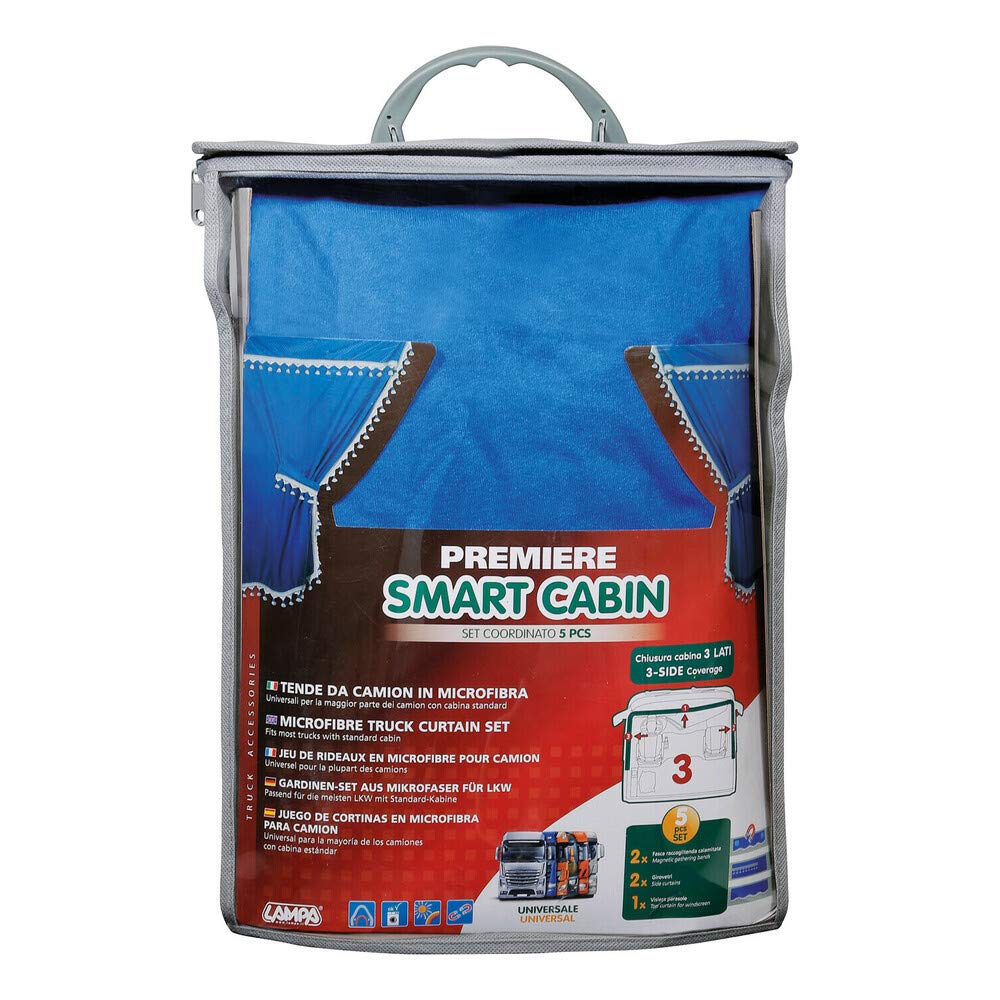 Lampa 96004 Premiere Smart Cabin, Set Tende Microfibra per Camion - Blu