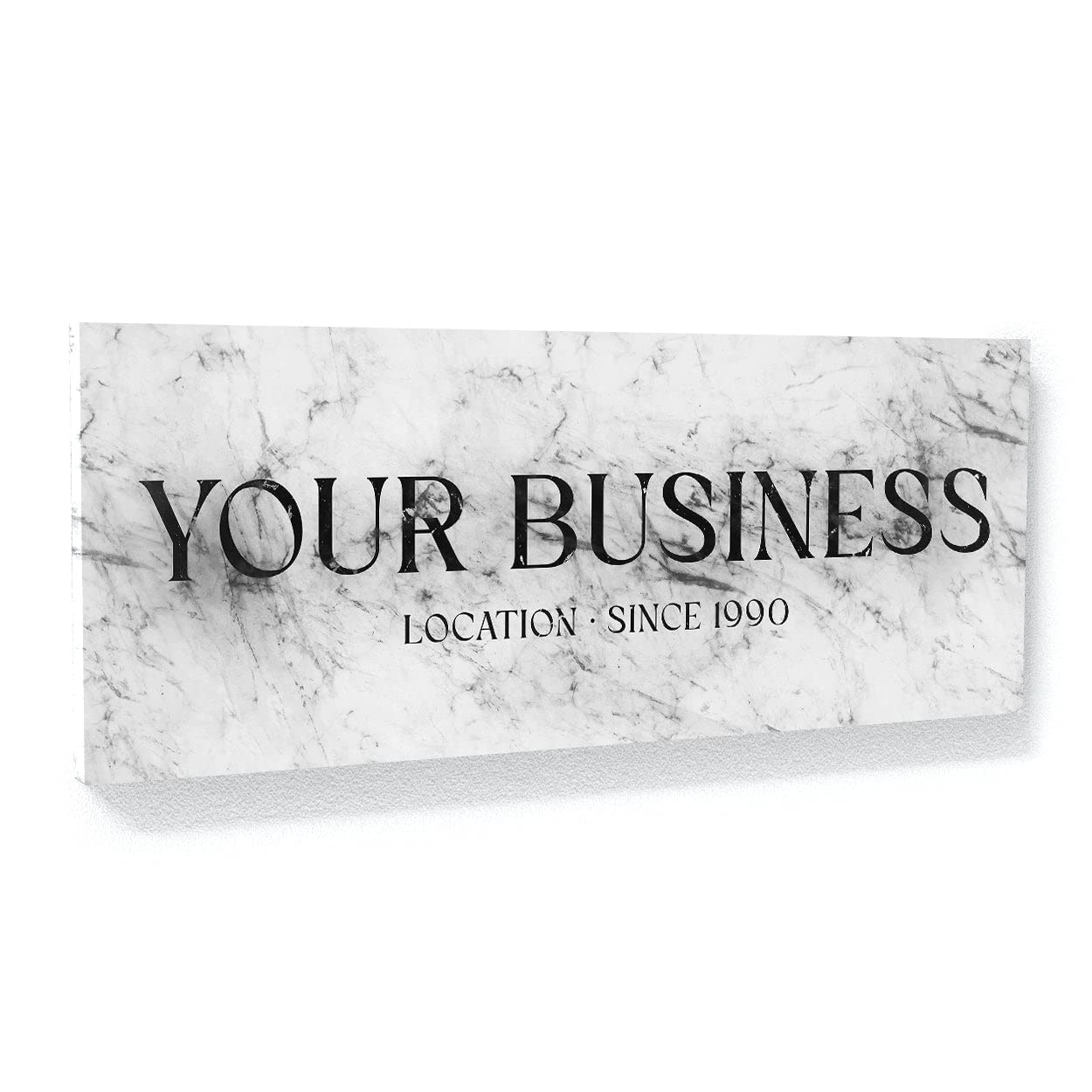 Sense Canvas Personalizado Your Business Company mármol blanco cartel personalizado lienzo arte tu tienda – decoración del hogar arte de pared impresión póster pintura grande 40 x 16 / 0.75 pulgadas