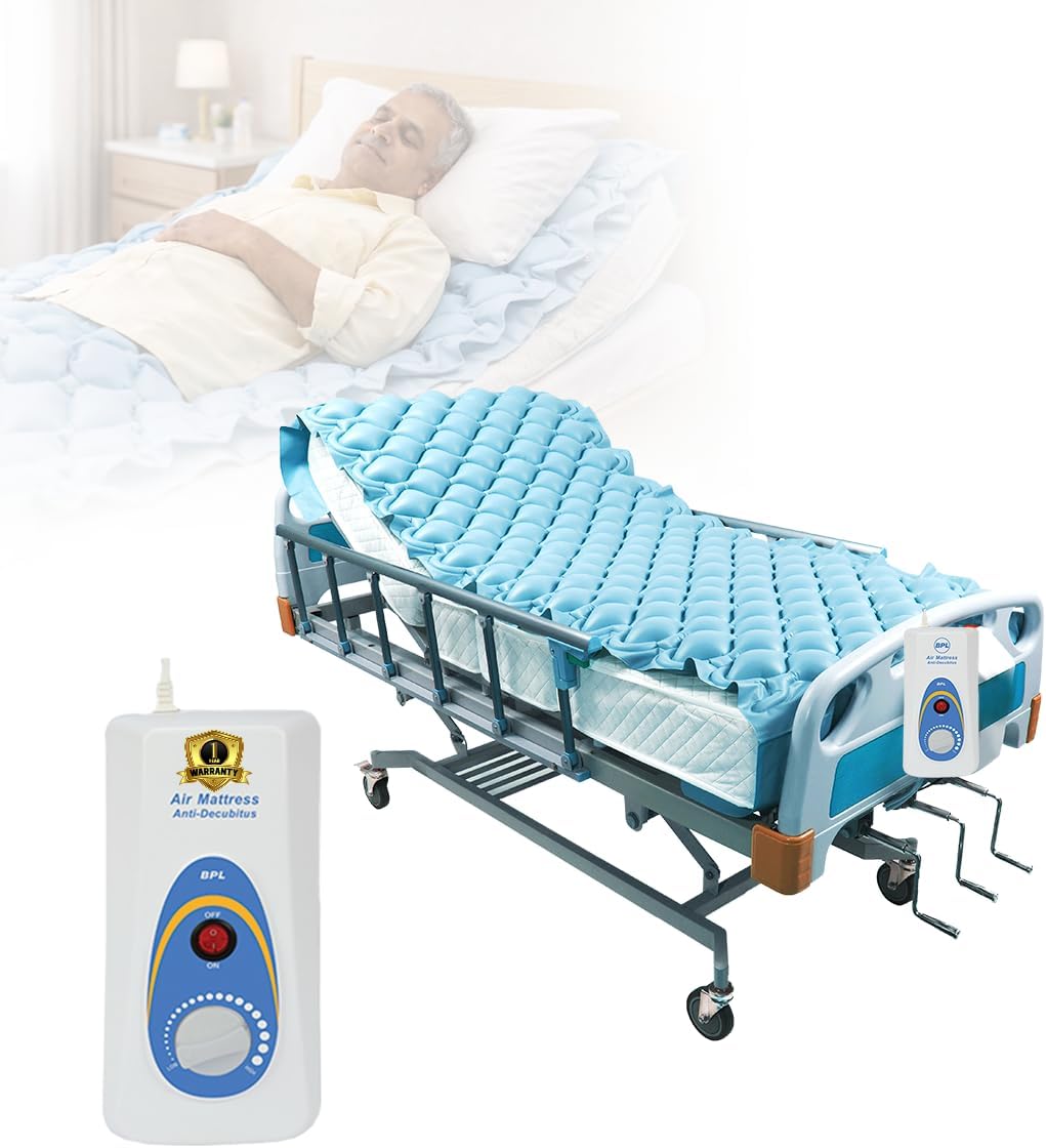Medical Technologies Air Mattress Therapy for Bed Sores Anti-Decubitus|Bubble Mattress| Anti-Bedsore Air Mattress with Compressor Inflatable Air Bed - Blue