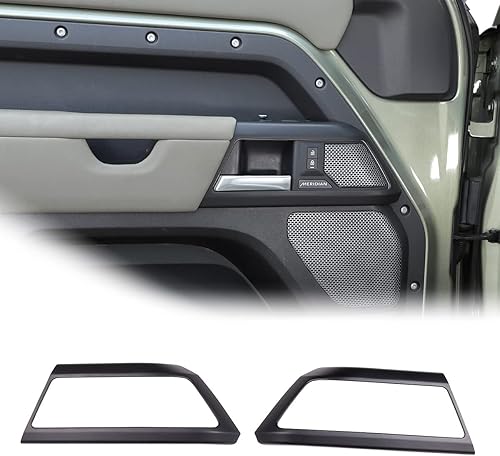 JONKOKO Cubierta de anillo de decoraciĂłn de cuenco para manija de puerta interior negra mate para Land Rover Defender 90 110 2020-2023 Accesorios JONKOKO Cubierta de anillo de decoraciĂłn de cuenco para manija de puerta interior negra mate para Land Rover Defender 90 110 2020-2023 Accesorios
