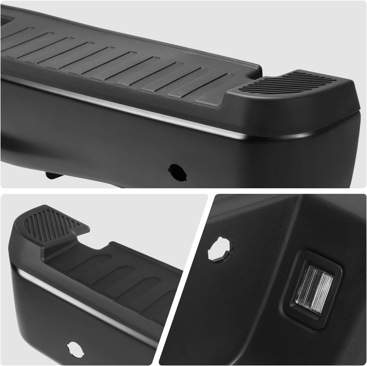 DNA MOTORING Rear Bumper Assembly Compatible with 15-20 F150, FO1106375, FO1191144, RBUM-F15025-02-BK