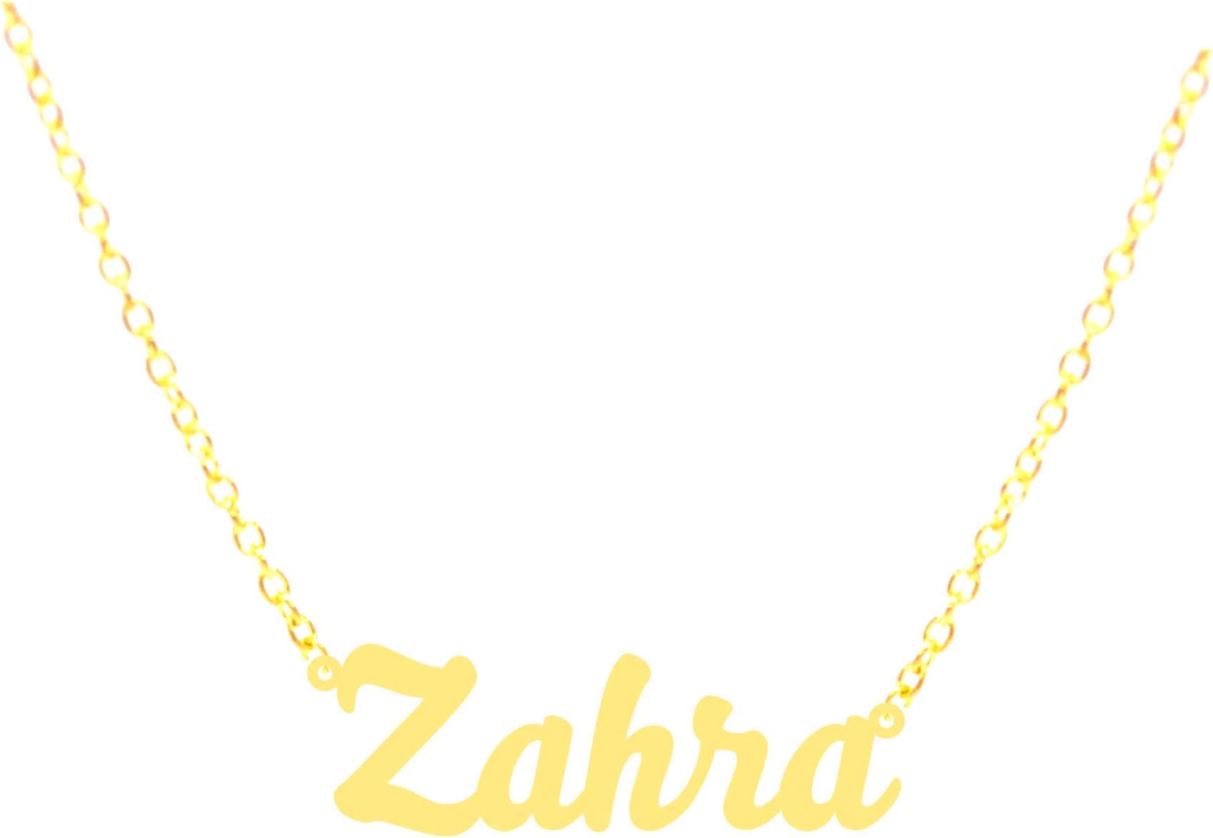 21K Gold Plated Necklace With Name Zahra