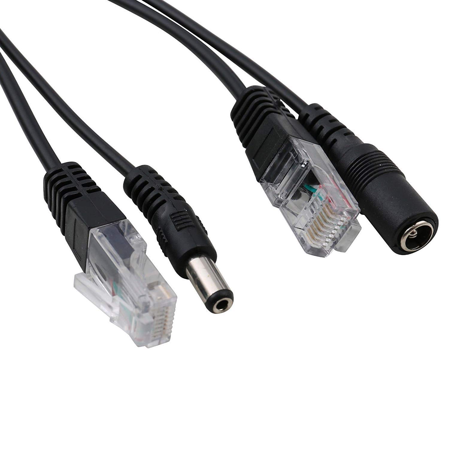 UHPPOTE 5 par pasywny adapter PoE Power Over Ethernet wtryskiwacz zestaw rozdzielacza kabel PoE (czarny)