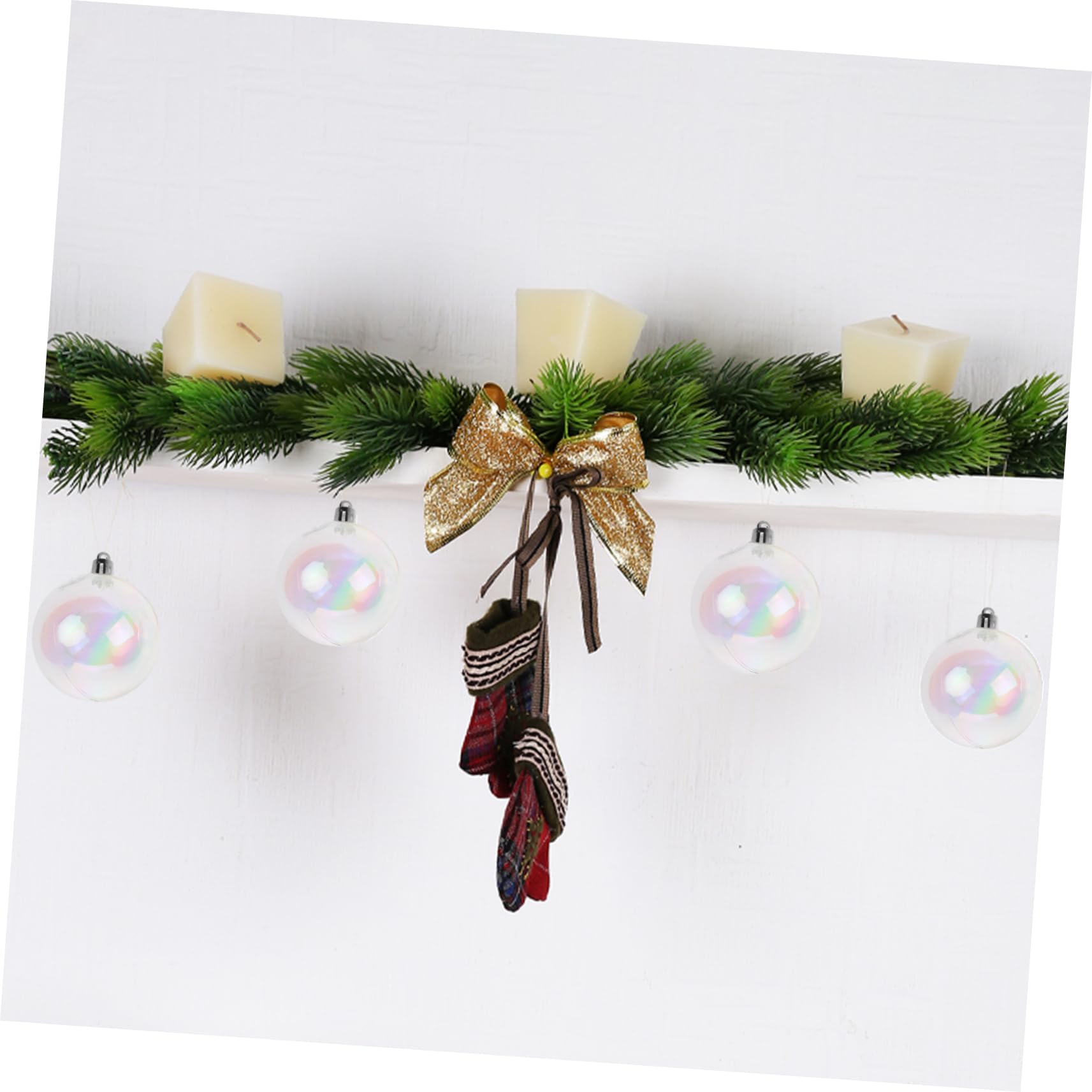 IMIKEYA 54stücke Weihnachtskugeln Transparent Bunte Baumschmuckkugeln Rund Und Irideszent Für Weihnachtsbaum Festlichkeiten Und Dekorationen