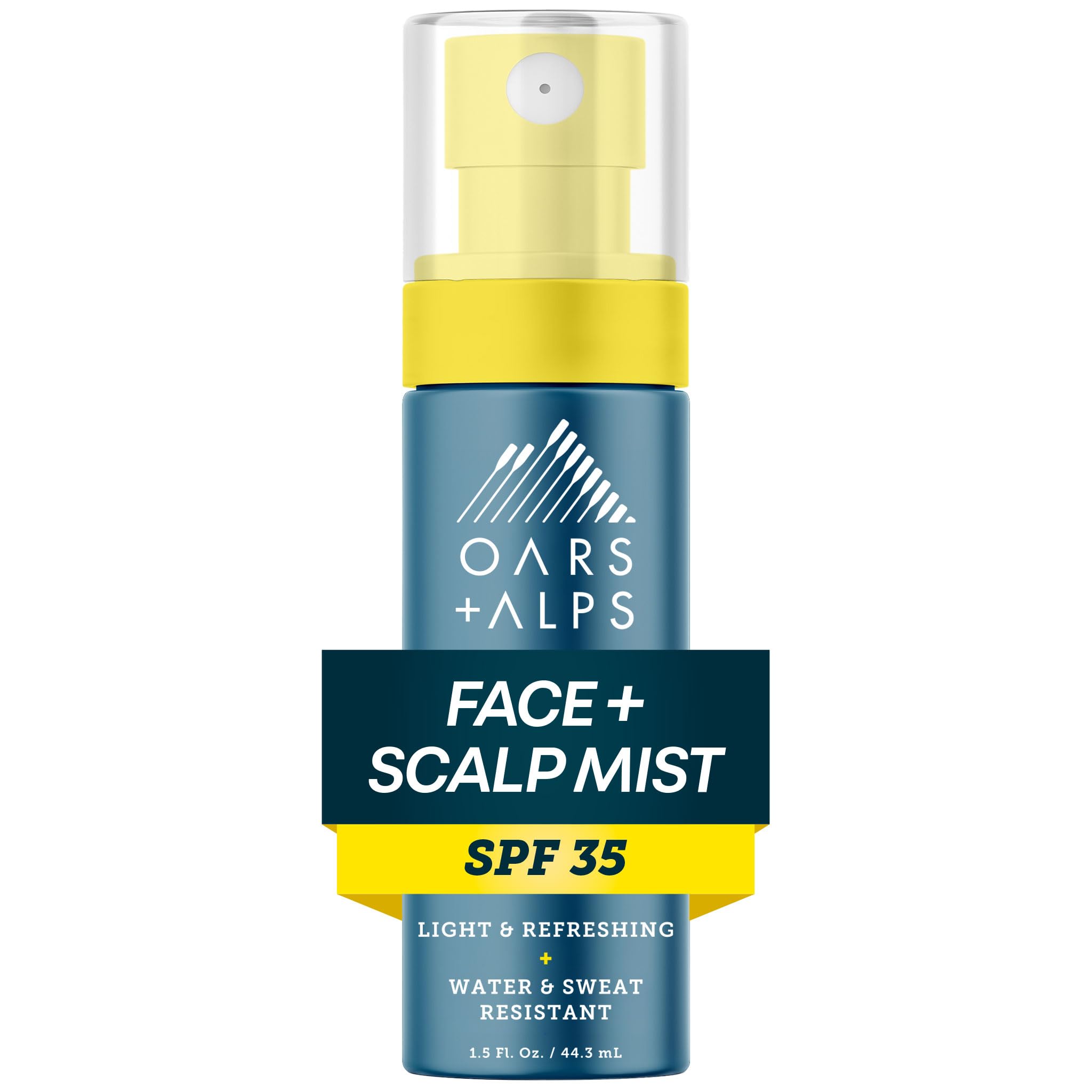 Oars + Alps Face and Scalp Mist SPF 35 Sunscreen, Protects from Blue Light, Summer Splash Scent, Water and Sweat Resistant, 1.5 Fl Oz