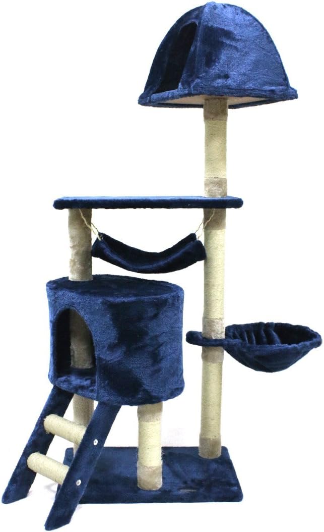 CUPETS Cat Tree Flannelette Cat Climber Play House Condo Furniture with Scratching Post, Activity Tree Pet Products for Cats 56 Inches High